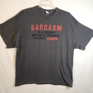 💘Sarcasm Tee Delta Pro Weight Gray Black Red Comical XXL